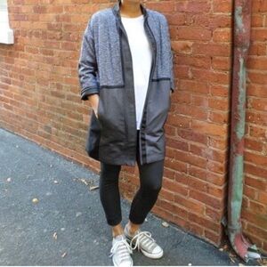 Lululemon Car Coat Black Gray Luon Snap Front Long Jacket Size Small